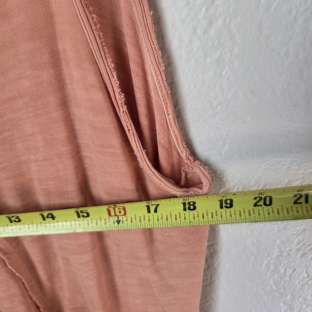 Free People We The Free Sz M Cami Tank Top Raw Edge Orange Stretch 100%Viscose - Picture 10 of 13